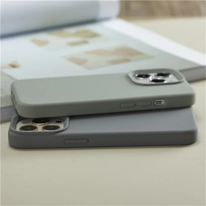 Original Phone Case For iPhone 17 16 15 11 12 13 14 Pro Max Luxury Liquid Silicone Cases For 7 8 Plus X XR Shockproof Soft Cover