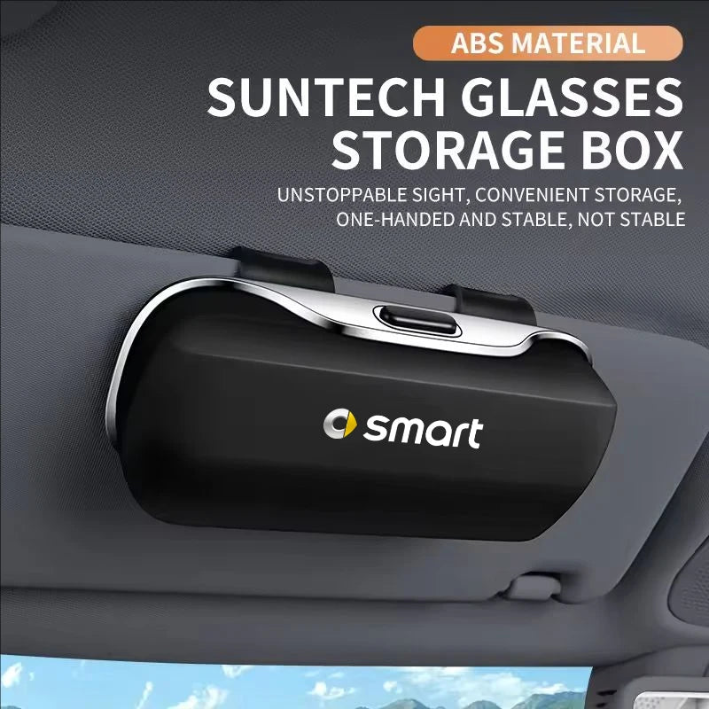 For Smart Fortwo Forfour 451 453 450 452 454 Roadster Car Visor Sunglasses Glasses Case Glasses Holder Clip Box Accessories