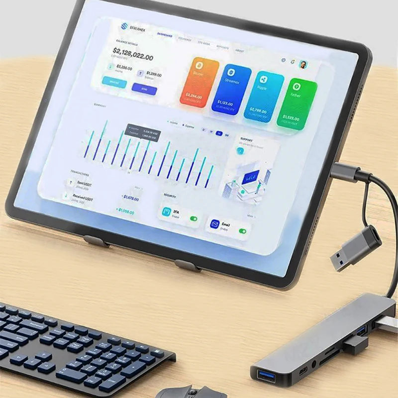 USB C Hub Docking Station High Speed Transmission Multi Hub Splitter For Computer Laptop Desktop Phone Computer Converter Dock