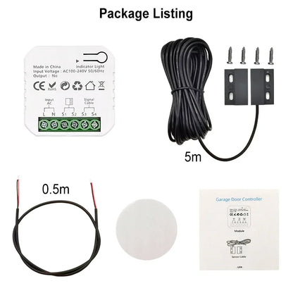 Smart WiFi Garage Door Sliding Gate Opener Controller App Remote Monitor Timer Open Close Control Work with Tuya