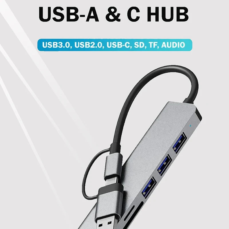 USB C Hub Docking Station High Speed Transmission Multi Hub Splitter For Computer Laptop Desktop Phone Computer Converter Dock
