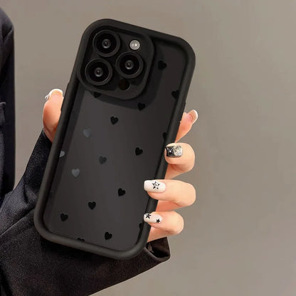 Love Heart Phone Case For iPhone 17 Cases iPhone 14 Pro Max 17 16 15 11 12 13 Pro Max 14 15 Plus 17 8 X XR XS Max Siicone Cover