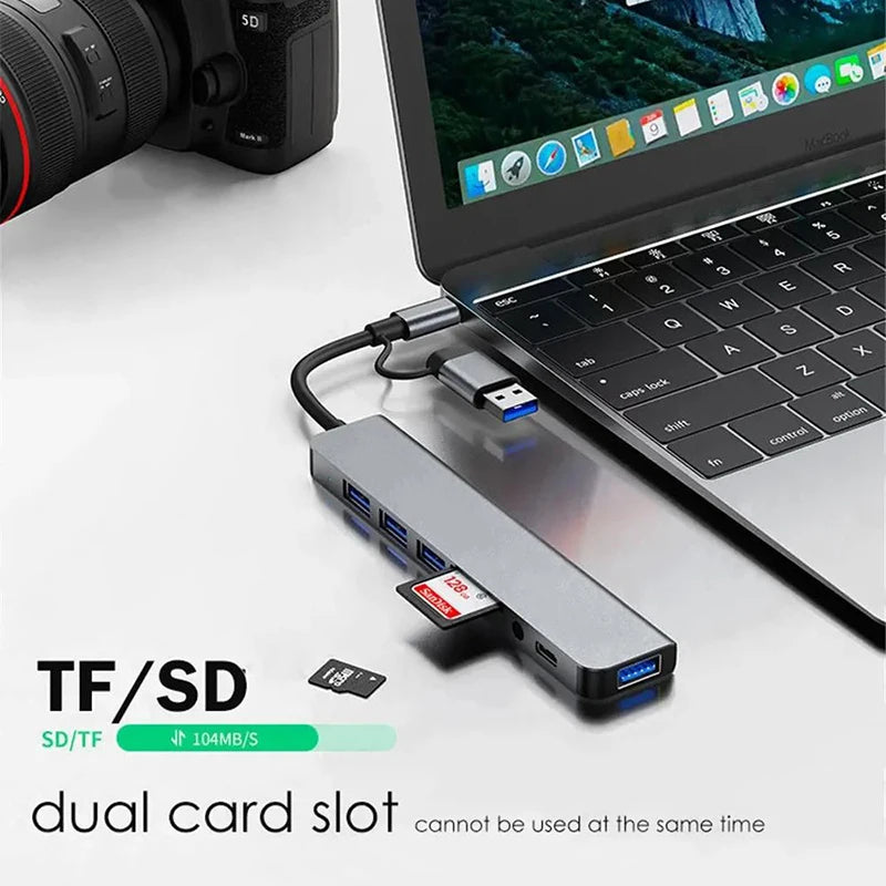 USB C Hub Docking Station High Speed Transmission Multi Hub Splitter For Computer Laptop Desktop Phone Computer Converter Dock