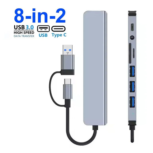 USB C Hub Docking Station High Speed Transmission Multi Hub Splitter For Computer Laptop Desktop Phone Computer Converter Dock