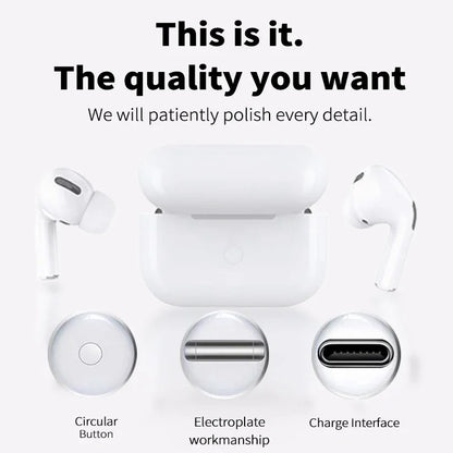 Wireless Bluetooth Earbuds Fake Air Pods TWS 5.3 Touch Control In-Ear Hi-Fi Stereo Earbuds with Charging Case For