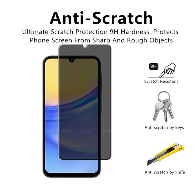 4Pcs For Samsung Galaxy A16 Glass For Samsung A16 Screen Protector 9H HD Protective Anti-Spy Privacy Tempered Glass Samsung A16
