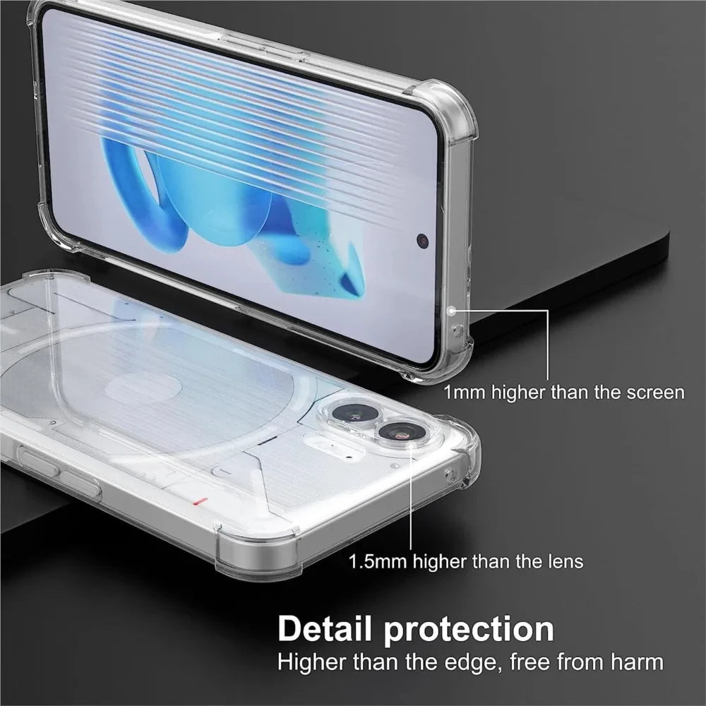 Clear Case For Nothing Phone 1 2 2A One Two Thick Shockproof Soft Silicone Phone Cover No thing Phone1 Phone2 2A Coque