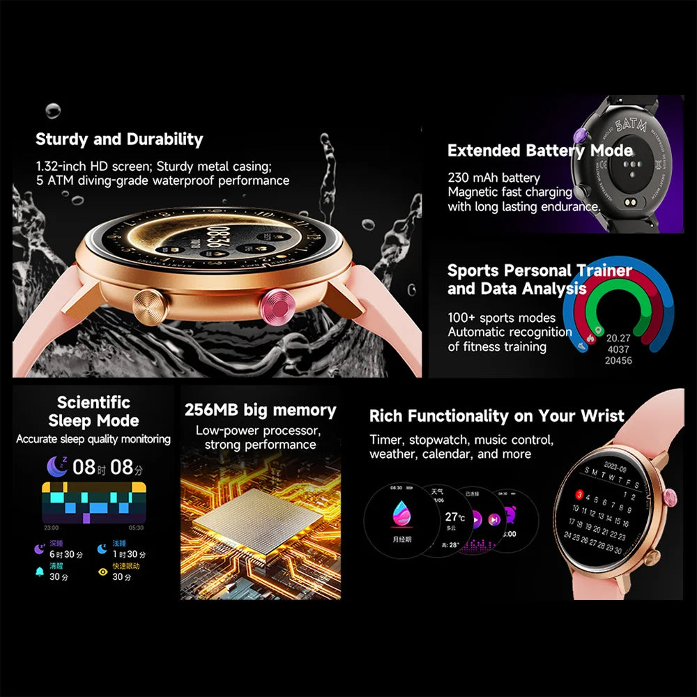 Smart Watch for Lovers, Outdoor Sports Matching, Message Notifications Deep Waterproof All-day Health Monitoring Valentine's Day