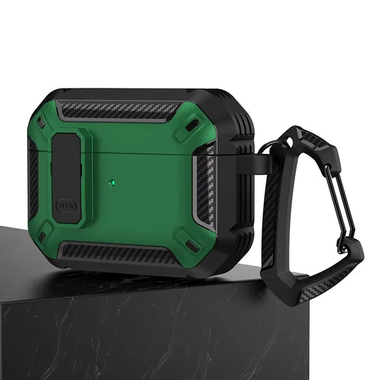 Portable Headphone Case For AirPods 1 2 3 And Pro 1 2 Shockproof TPU Cover With Security Lock Keychain Daily Carry Accessories