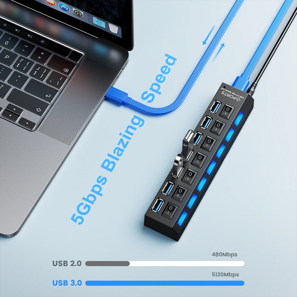 USB Hub 3.0 USB Splitter Several Ports Multi USB Hub 3.0 Power Adapter Extender Computer Accessories Switch USB for Home