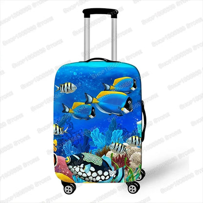 Funny Underwater Sea Animal Print Luggage Cover Elastic Suitcase Cover for Travelling Anti-dust Trolley Cases Covers