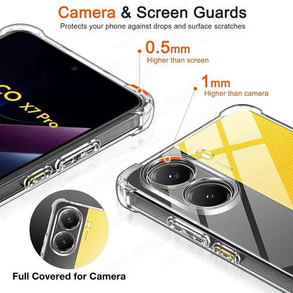 For Poco X6 X7 Pro Shockproof Clear Silicone Soft Back Case For Poco X6 X7 Phone Cases Covers