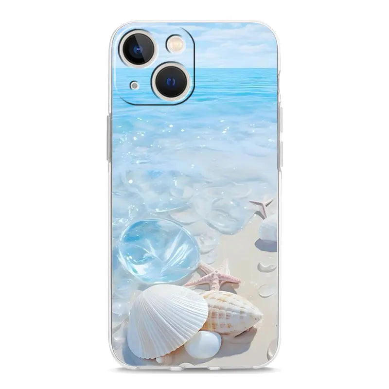 Phone Case For iPhone 17 Cases iPhone Air 16 15 12 13 14 Pro Max 7 8 Plus 16Pro iPhone11 Cover Blue Butterfly Ocean Waves