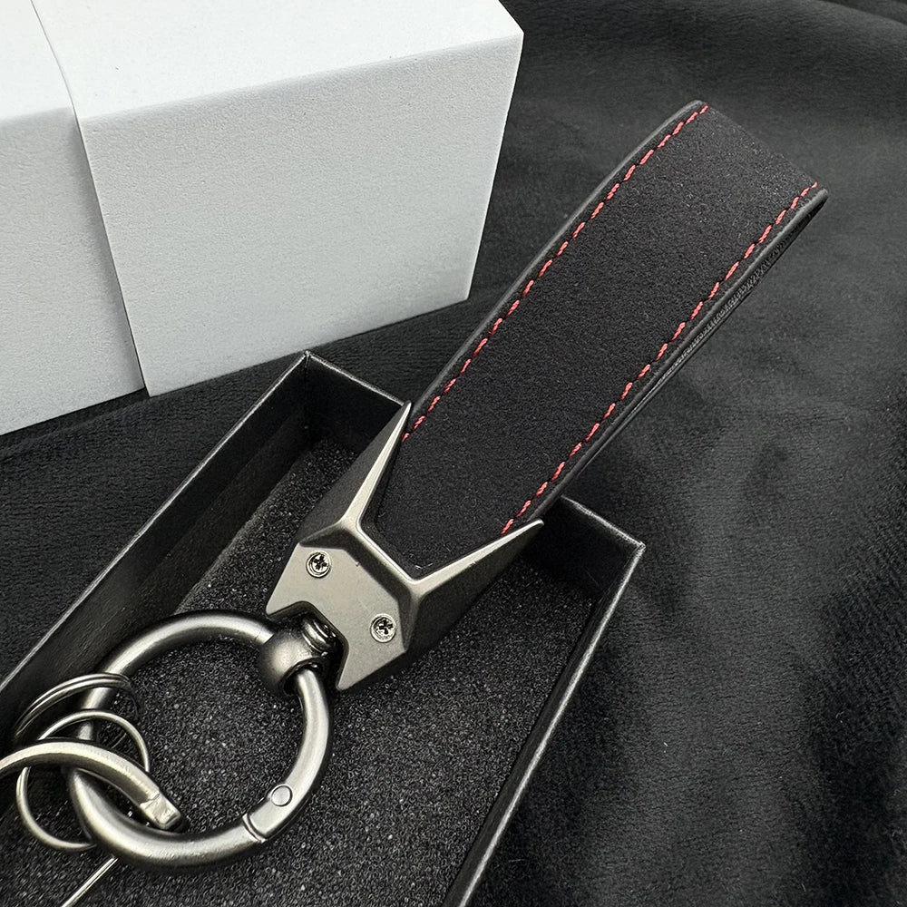 High Grade Suede Leather Car Keychain Key Rings with SMART LOGO for Smart 451 Brabus Smart 453 Fortwo Forfour car accessories