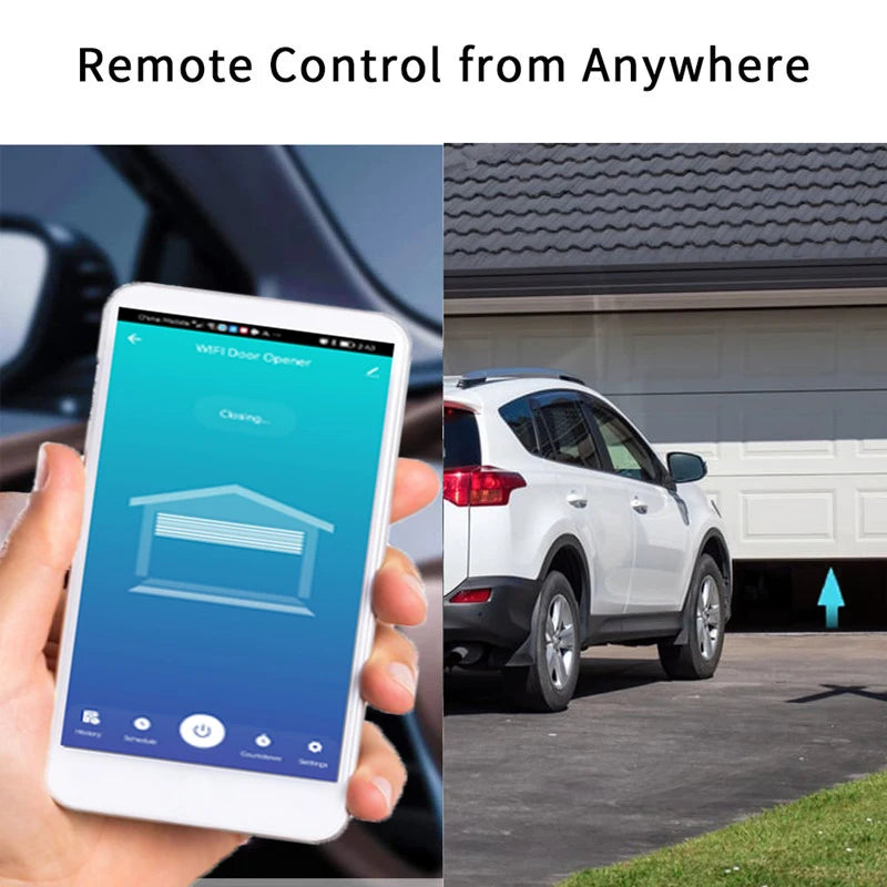 Smart WiFi Garage Door Sliding Gate Opener Controller App Remote Monitor Timer Open Close Control Work with Tuya