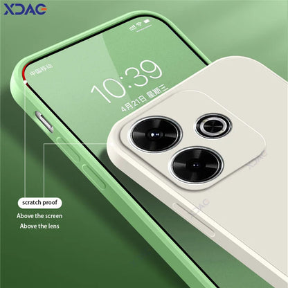 Luxury Dual Layer Cellphones Cases Covers for Xiaomi Redmi 13 4G 5G Camera Protection Redmi13 Soft Square Liquid Silicone Armor