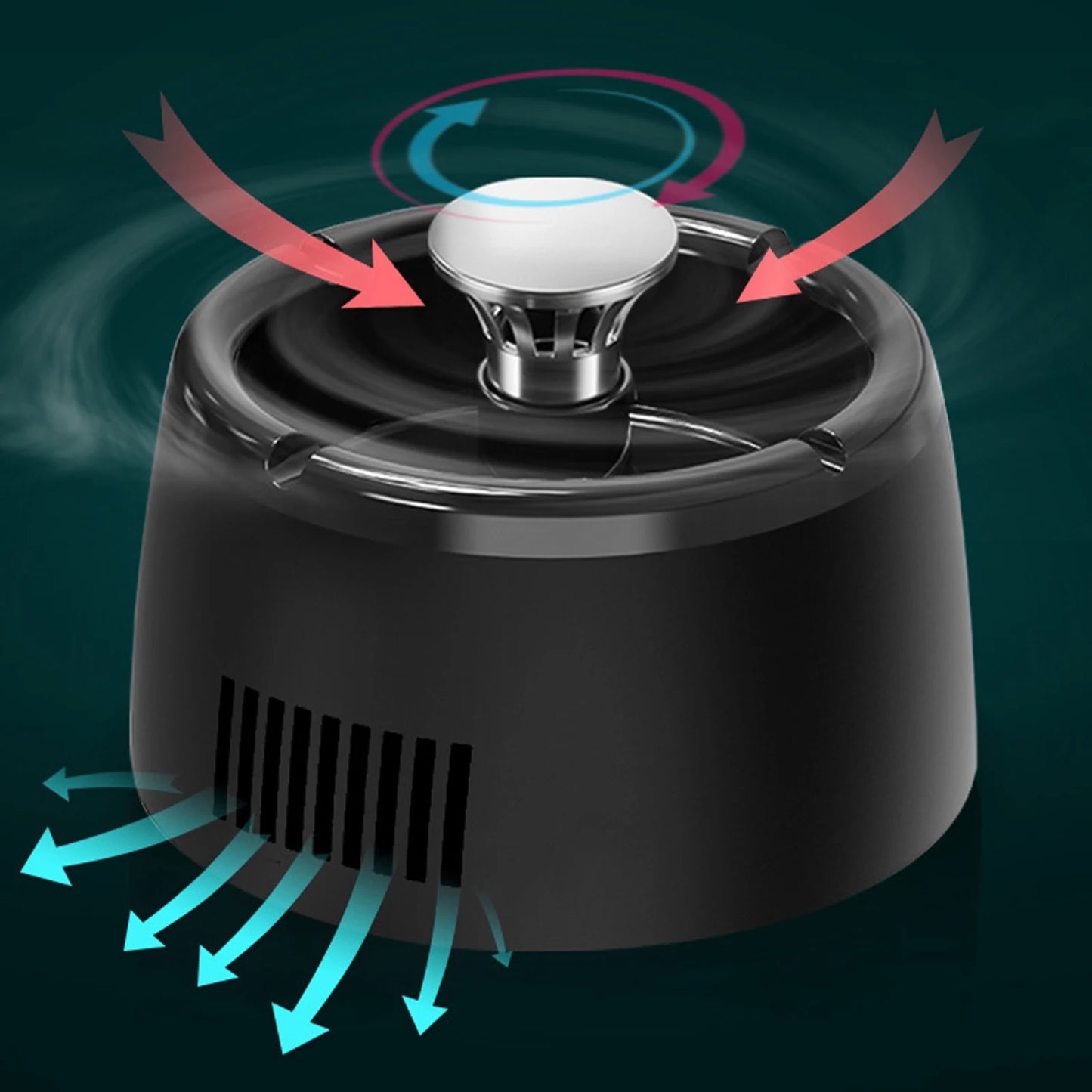 Smart Ashtray with USB Rechargeable Battery, Powerful Motor, Modern Design Ideal for Home, Office, Restaurant Use, Gift
