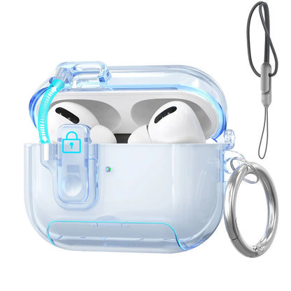 2025 For AirPods Pro 3 Case with Secure Lock & Lanyard For AirPods Pro3 Case Protective Cover with Phone Stand For AirPods Pro 3