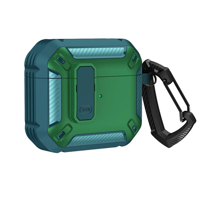 Portable Headphone Case For AirPods 1 2 3 And Pro 1 2 Shockproof TPU Cover With Security Lock Keychain Daily Carry Accessories