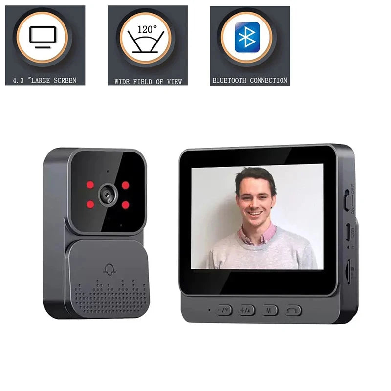 Smart WiFi 2.4G Wireless Doorbells Video Intercom Camera Inteligente Night Vision 4.3inch HD Screen For Security Home Apartment
