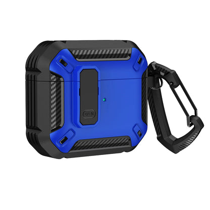 Portable Headphone Case For AirPods 1 2 3 And Pro 1 2 Shockproof TPU Cover With Security Lock Keychain Daily Carry Accessories