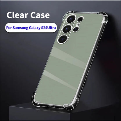 Shockproof Clear Soft Back Case For Samsung Galaxy S24 S24Ultra S24Plus S24FE Transparent Phone Cases Covers
