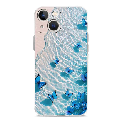 Phone Case For iPhone 17 Cases iPhone Air 16 15 12 13 14 Pro Max 7 8 Plus 16Pro iPhone11 Cover Blue Butterfly Ocean Waves
