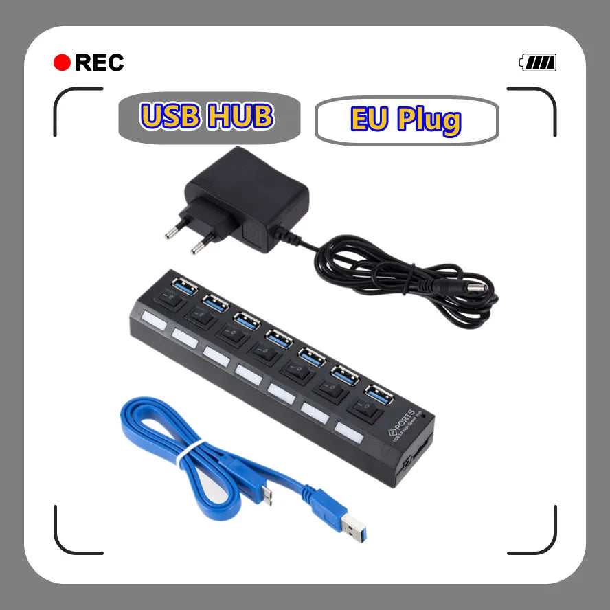 USB Hub 3.0 USB Splitter Several Ports Multi USB Hub 3.0 Power Adapter Extender Computer Accessories Switch USB for Home