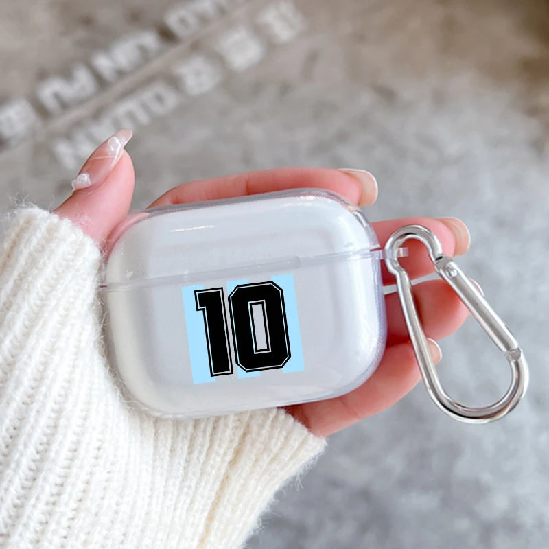 Earphone Case For Airpods 4 3 2 1 Pro3 Pro2 Shockproof With Keychain For Airpods 4 Charging Cover Argentina Flag Soccer 10