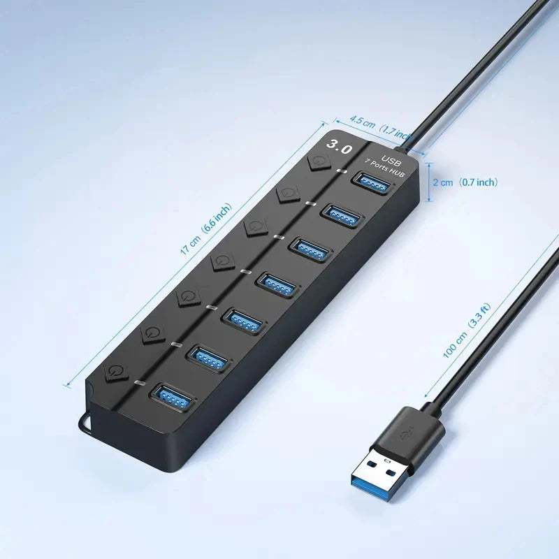 USB 3.0 Hub USB Hub 2.0 Multi USB Splitter Hub 120cm Long Cable Multiple Expander for Computer Laptop PC Accessories USB Adapter