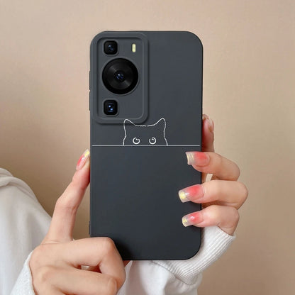 Cases Covers For Huawei P60 Pro Phone Bags Pretty Flower Liquid Soft Silicone Camera Protection Bumper For Huawei P60 Art Fundas