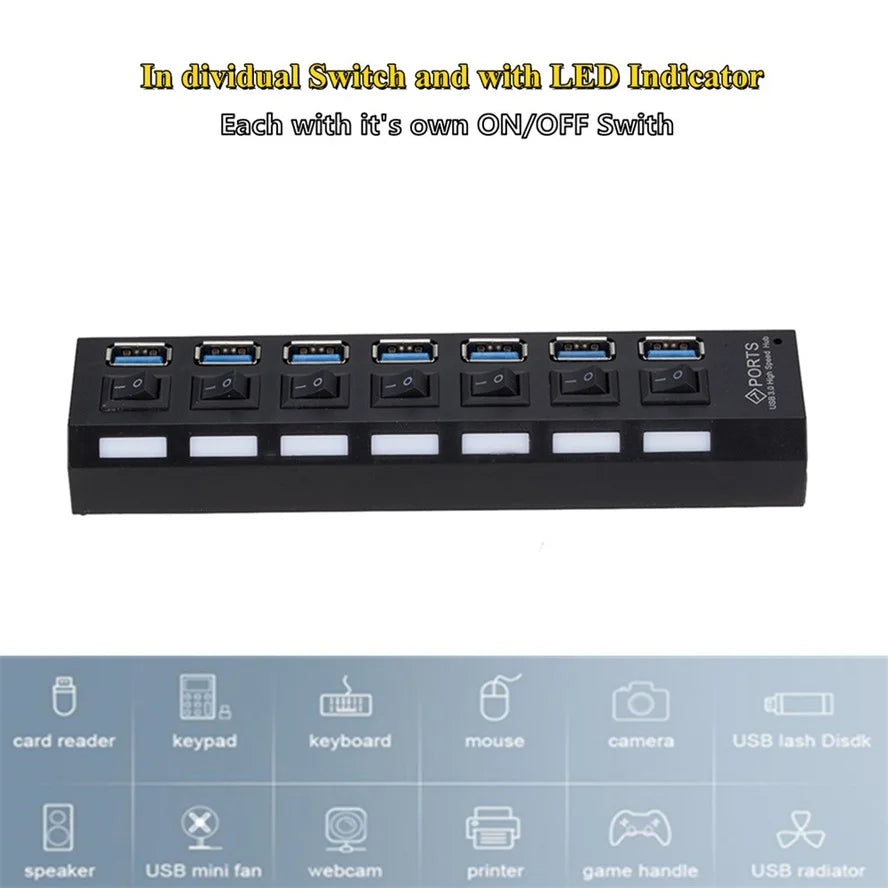 USB Hub 3.0 USB Splitter Several Ports Multi USB Hub 3.0 Power Adapter Extender Computer Accessories Switch USB for Home