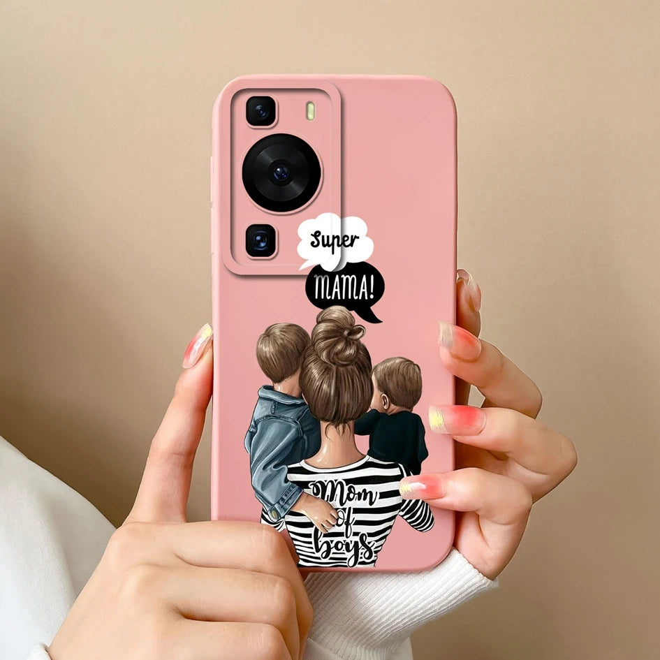 Cases Covers For Huawei P60 Pro Phone Bags Pretty Flower Liquid Soft Silicone Camera Protection Bumper For Huawei P60 Art Fundas
