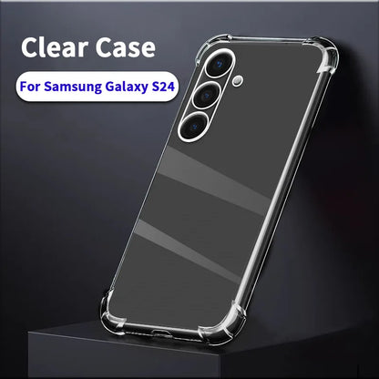 Shockproof Clear Soft Back Case For Samsung Galaxy S24 S24Ultra S24Plus S24FE Transparent Phone Cases Covers