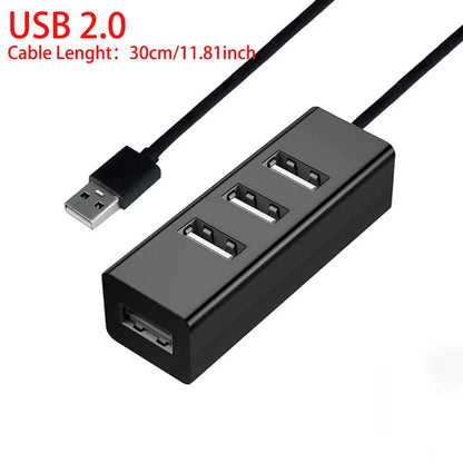 USB 3.0 Hub USB Hub 2.0 Multi USB Splitter Hub 120cm Long Cable Multiple Expander for Computer Laptop PC Accessories USB Adapter