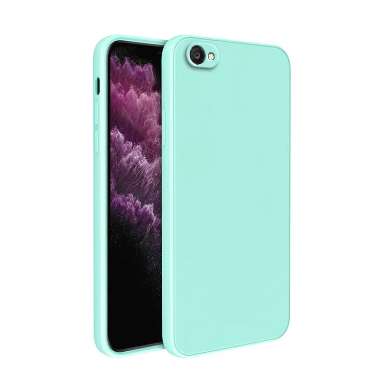 Square Liquid Silicone Soft Case For iphone 6 6s 7 8 Plus SE 2020 2022 Siquare Luxury Classic Phone Cover Funda