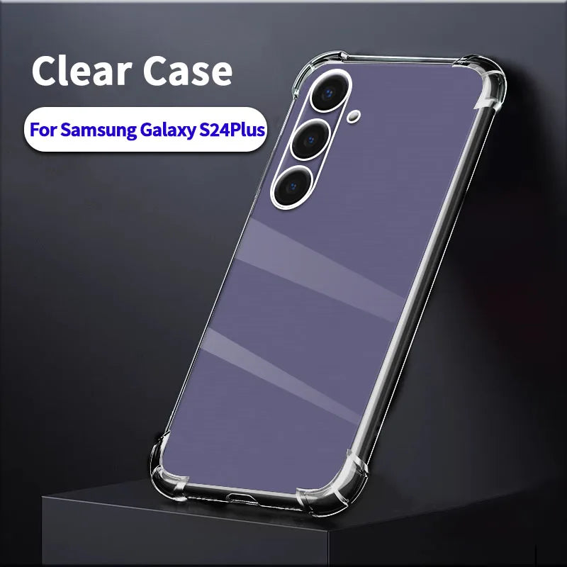 Shockproof Clear Soft Back Case For Samsung Galaxy S24 S24Ultra S24Plus S24FE Transparent Phone Cases Covers