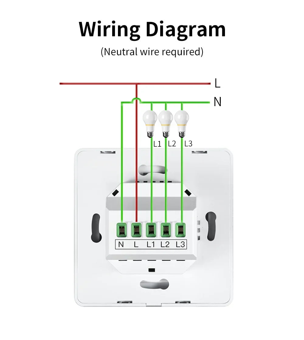 Smart Home  Homekit Smart WiFi Push Button Wall Switches 1/2/3Gang LED Room Lights for iphones Works with Siri Voice