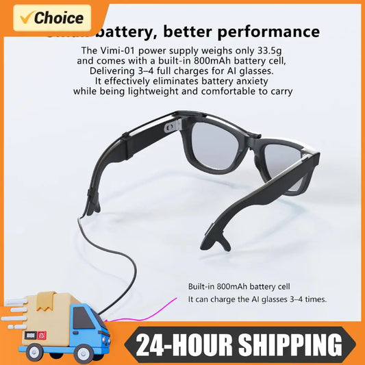Portable Charging Dock Travel-Friendly Design Charging Adapter Power Supply Accessories for Meta Smart Glasses Accessories
