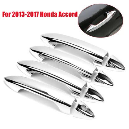 1 Set For Honda Accord 2013-2017 Exterior Smart Door Handle Frame Cover Trim With Smartkey ABS Protective Sticker Accessories