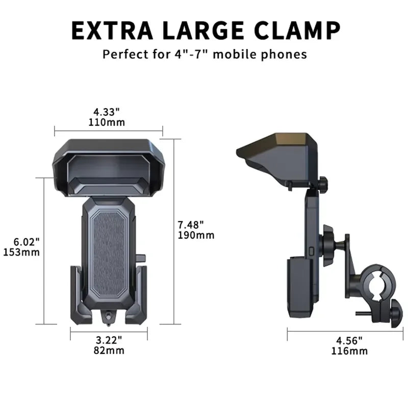 Waterproof Motorcycle Phone Holder With Removable Cover for Cell Phones