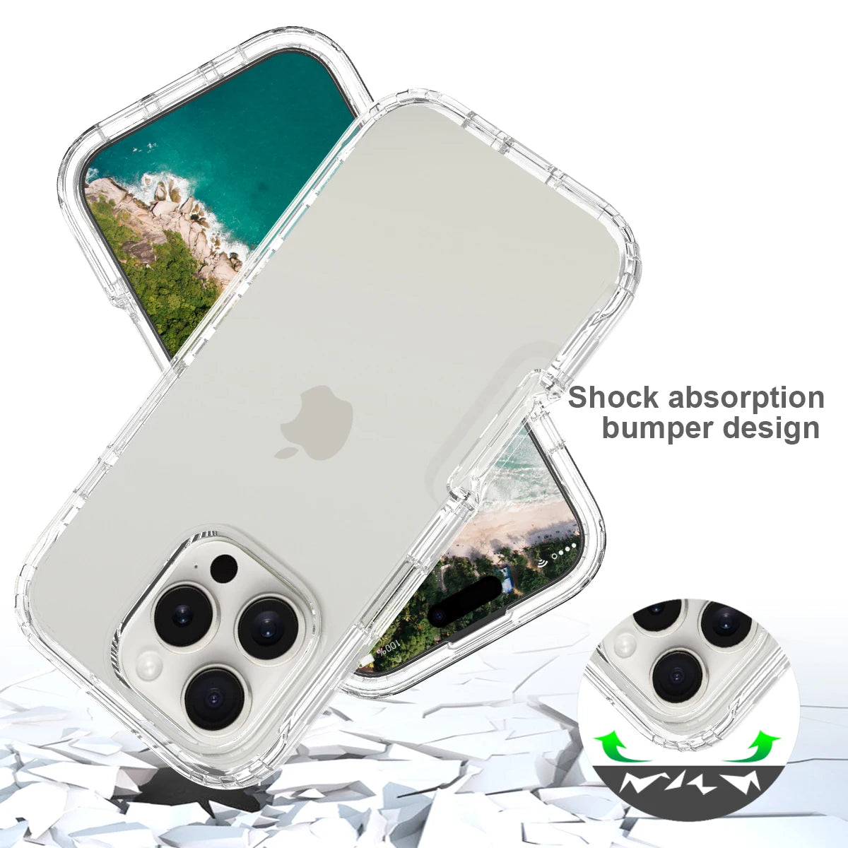Full Coverage Case for iPhone 16 Pro Max iPhone 16 16Plus 16Pro Funda Transparent TPU/PC 360 Degree Armor Shockproof Phone Cover