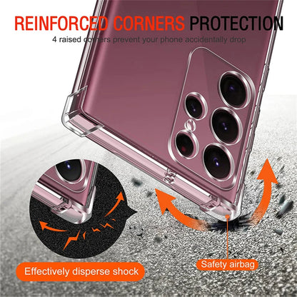 Shockproof Clear Silicone Soft Back Case For Samsung Galaxy S25 S24 S23 S22 Ultra Plus Phone Cases Covers