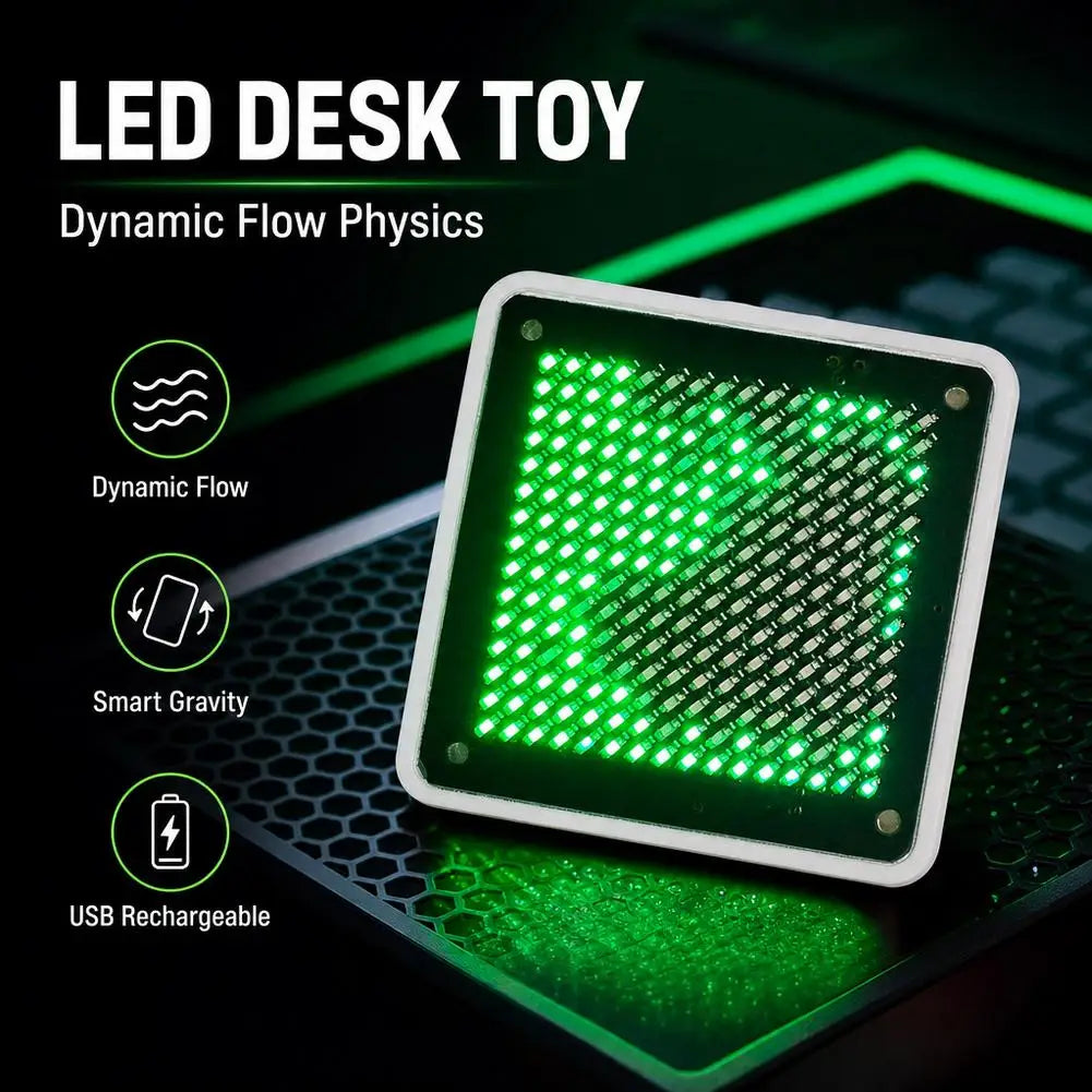 Smart Light Mini Gadget LED Fluid Simulation Water Flow Vibration Luminous Ornaments Desk Decoration