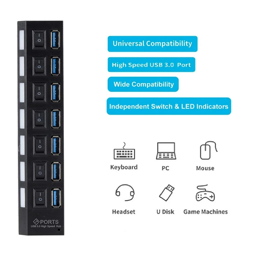 USB Hub 3.0 USB Splitter Several Ports Multi USB Hub 3.0 Power Adapter Extender Computer Accessories Switch USB for Home