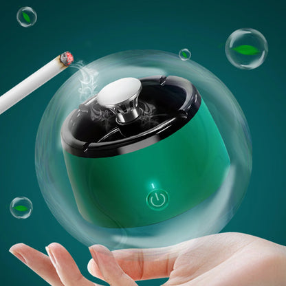 Smart Ashtray with USB Rechargeable Battery, Powerful Motor, Modern Design Ideal for Home, Office, Restaurant Use, Gift