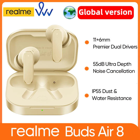 realme Buds Air 8  Wireless Earphone Bluetooth 5.4 Active Noise Cancelling True  Hours Battery TWS Earbuds Global Version