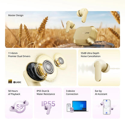 realme Buds Air 8  Wireless Earphone Bluetooth 5.4 Active Noise Cancelling True  Hours Battery TWS Earbuds Global Version