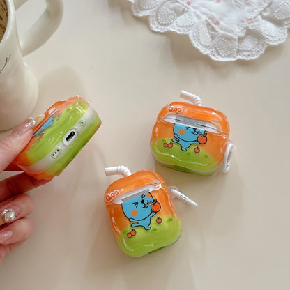 Cute 3D Juice Box Cartoon AirPods Case for AirPods 1/2, AirPods 3/4 Pro Pro2 Pro3 Shockproof Protective Cover with Anti-Lost Hoo