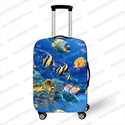 Funny Underwater Sea Animal Print Luggage Cover Elastic Suitcase Cover for Travelling Anti-dust Trolley Cases Covers